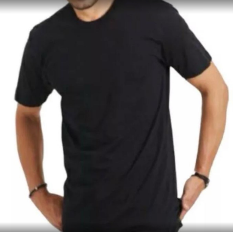 เสื้อยืดคอกลมตราห่านคู่ สีดำ